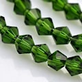 Miniatyrbilde 3 av 4: 20 tråder 4mm fasetterte glassperler, grønne bicone løse avstandsperler for smykkelaging