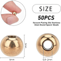 Pikkukuva 5 / 5: 50 kpl 6 mm metalliset välihelmet 304 ruostumattomasta teräksestä valmistetut välihelmet tee-se-itse korujen valmistukseen