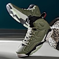 Miniatyrbilde 4 av 5: Basketballsko for menn, lett pustende gåsko, atletiske motesneakers 3Daj6 Green EU 44