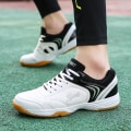 Miniatyrbilde 5 av 5: Lett Sneakers for Menn og Kvinner - Mote-sko for Innendørsbane - Egnet for Badminton 3D7059 WhiteBlack EU 44