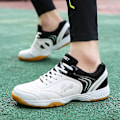 Miniatyrbillede 5 af 5: Mænd Kvinder Letvægts Sneaker Mode Indendørs Court Sko Velegnet Til Badminton 3D7059 WhiteBlack EU 39
