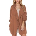 Miniatyrbilde 1 av 5: Dame Seven-quarter Erme Trenchcoat Britisk Stil Ensfarget Løs Casual XL B