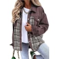 Pikkukuva 2 / 5: Naisten napilliset denimtakit, pitkähihaiset vapaa-ajan paidat Brown XL