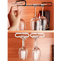Miniatyrbillede 4 af 5: 10 tommer sæt med 2 under skab vinglas rack stilkholder glas opbevaring hænger organizer til køkken og bar (sort)