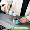 Miniatyrbilde 3 av 5: Termosflaske 410ml, Gjenbrukbar Reise Kaffekopp med Lokk Isolert Vannflaske (410ml/ 13.87oz, Himmelsblå)