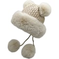 Miniatyrbilde 1 av 3: Lue Varm Ull Øre Strikket Lue Tykk Lue Søt Dame Snø Vinter Baseball Caps Varmeste Lue for Menn (Beige)