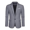 Miniatyrbilde 2 av 5: Herre Blazer Slim Fit Jakke, Enkeltspent Blazer med Én Knapp Grey L