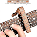 Miniatyrbild 3 av 4: Gitarr Capo med 6 Gitarrplektrum, Ukulele Capo Akustisk Elektrisk Gitarr Clip Snabbt Byte Capo Clamp för Akustiska Elektriska Gitarrer wooden