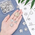 Miniatyrbilde 5 av 5: Om lag 60 stk. 3 Størrelser Multi-Petal Blomst Perlehetter 18/20/25mm Kirurgisk Stål Spacerhetter Perlehette Spacere for Armbånd Halskjede Smykkefremstilling Rustfritt