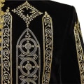 Miniatyrbillede 4 af 5: Stilfuld Court Prince Blazer til mænd, Guldbroderet jakkesætsjakke XL