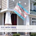 Miniatyrbild 2 av 5: 3x5 Fots Transgenderflagga - Levande Färg och UV-Resistent - Canvashuvud och Dubbelsydd