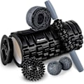 Miniatyrbillede 1 af 5: 5-i-1 Foam Roller Sæt Bestående af Hul Massagerulle med Endestykker, Muskelrulle Bar, Strækrem