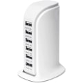 Miniatyrbild 1 av 5: Usb-laddningsstation, 30w 6-portars Usb-laddningshubb, Multi-port Usb-laddare med smart detektering, kompatibel med Iphone, Galaxy, Ipad Tablet och andra Usb