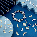 Miniatyrbild 5 av 5: 200 st Angel Wings Pärlor 2 Färger Tibetanska Vingpärlor Legering Fairy Wing Spacer Pärlor
