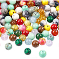 Miniatyrbilde 1 av 5: 200 stk Blandede 8mm Edelsten Perler Runde Edelsten Løse Perler
