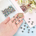 Miniatyrbillede 3 af 5: 60 stk. rustfri stål slider perler 8 mm farverige afstandsstykke perler med gummi til smykkefremstilling