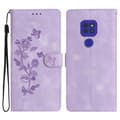 Blommig Läderfodral För Motorola Moto G9 / G9 Play / E7 Plus Purple