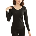Miniatyrbilde 1 av 5: Termisk undertøysett med fleece for kvinner og menn, termisk undertøysbukse XXXL Black Female