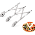 Miniatyrbillede 1 af 5: Dejrulle i rustfrit stål, udvidelig pizzaskærer, justerbar rulle til kagedej 3wheels