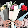 Miniatyrbild 2 av 3: Dubbelsidigt blomsteromslagspapper Vattentät presentförpackning Blomsterhandlare Bukettmaterial 20 ark 23,6x23,6 tum (5)