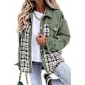 Pikkukuva 2 / 5: Naisten napilliset denimtakit, pitkähihaiset vapaa-ajan paidat Green 2XL