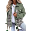 Pikkukuva 2 / 5: Naisten napilliset denimtakit, pitkähihaiset vapaa-ajan paidat Green XL