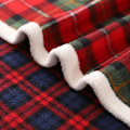 Miniatyrbillede 2 af 4: Sherpa Plaid Juleplaid, Blødt og Behageligt Fleece Flannel Tæppe 99 cm X 140 cm red green