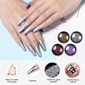 Miniatyrbild 3 av 5: Nagelpulver Metall Spegel Mjöl Holografiskt Pigmentpulver Nagelkonst Dekoration Set 4 Lådor Set3