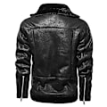 Miniatyrbillede 2 af 4: Herre Faux Læderjakke Sherpa Aviator Bomberjakke Black XL