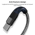 Pikkukuva 2 / 5: ADC-004 USB-C / Type-C - USB-C / Type-C PD -pikalataus punottu datakaapeli Black 1m