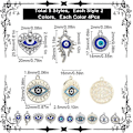 Miniatyrbild 2 av 5: 1 Ask 40 st 5 Stilar Silver Ögon Charm Guld Ögon Charm Bulk Alloy Emalj Rhinestone Hjärta Runda Flatback Charm för Smyckestillverkning Charms Kvinnor D