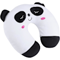 Miniatyrbild 2 av 2: Mjuk PP Bomull U Rese-nackkudde för Djur U-formad Bilhuvudstödskudde för Kontorsbilstöd Svart Katt (PANDA)