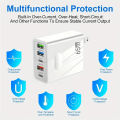 Miniatyrbillede 8 af 9: 65W PD Multiport Hurtigoplader - PD og 3 USB-porte Adapter hvid