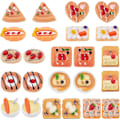 Miniatyrbillede 1 af 5: 60 stk. 12 Stilarter Brød Cabochon Resin Brød Charms Smil Charm Bulk Toast Kage Cookie Mad Cabochons