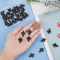 Miniatyrbilde 2 av 5: 40 stk. Svarte Korsperler Turkise Korsperler Bulk Mini Stein Edelsten Perle Spacer Perle for Smykkefremstilling Charms Rosenkransperler