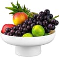 10,4 tums fruktskål, fruktskål för köksbänk, piedestal fruktskål för bordsbänk, dekorativa fruktskålar för hem, vit