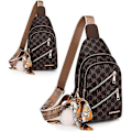 Miniatyrbillede 3 af 5: Slynge Rygsæk Slyngetaske til Kvinder, Brysttaske Dagstursrygsæk Crossbody Slynge Rygsæk (a-sort)