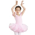 Miniatyrbillede 1 af 5: Balletkjoler til små piger, trikot med skørt, balletdanserkjole Pink 140cm