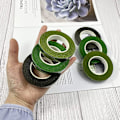 Miniatyrbillede 3 af 4: 6 Ruller 1/2\" Bredt Blomstertape Til Buketstilk Indpakning Og Blomsterhåndværk, Bryllupsbuket, Mørkegrøn, Græsgrøn, Mørkebrun
