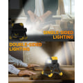 Miniatyrbillede 5 af 5: Genopladelig LED Projektør, 3 Lysindstillinger 2 Cob Vandtæt Bærbar LED Projektør, 360 Graders Rotation 1400lm Byggepladslampe Til Byggepladser S