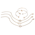 Miniatyrbillede 3 af 5: 5 stk./sæt Dame Armbånd Boho Pilform Krystal Lille Kæde Armring Dame Smykker