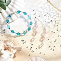 Miniatyrbilde 5 av 5: 8 tråder 8Style glassperler tråder fasettert glasskrystallperler tråder Rondelle avstandsperler for halskjede øredobb armbånd smykkelaging