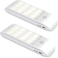 Miniatyrbilde 1 av 5: LED Nattlys Oppladbart Nattlys, Bevegelsessensor Nattlys med Selvklebende Magnetstriper [2-pakning]. 3 Moduser (auto/på/av) Nattlys for Seng
