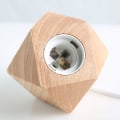 Miniatyrbillede 3 af 5: 2 Stykker Lille Bordlampe Sengelampe Med Diamant Træbase Ved Siden Af Lampen, E27 60w Perfekt Til Soveværelse (uden Pære)