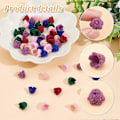 Miniatyrbilde 5 av 5: 60 stk. Flocky Akrylperler 6 Farger Blomsterperlehetter Filigran Perlestoppere Flocky Blomsterperler