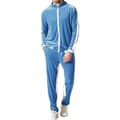 Mjukisdress i sammet för män, avslappnad jacka och byxor Blue M