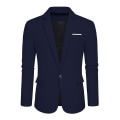 Miniatyrbilde 2 av 5: Herre Blazer Slim Fit Jakke, Enkeltspent Blazer med Én Knapp Navy 2XL