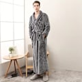 Miniatyrbillede 1 af 9: 1 stk. Badekåbe i parstil, fortykket langærmet lang badekåbe, superblødt loungewear, lang kåbe til efterår og vinter, badeværelsesartikler 3XL grey