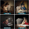 Miniatyrbilde 5 av 5: 9 LED Leselys, Oppladbart Leselys i 3 Lysstyrkemoduser (kjølig Hvit/varm Gul), svart