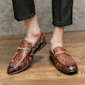 Miniatyrbillede 5 af 5: Herre Klassiske Moderne Formelle Oxfords Snøresko Lædersko Casual Sko a7755 Brown EU 41